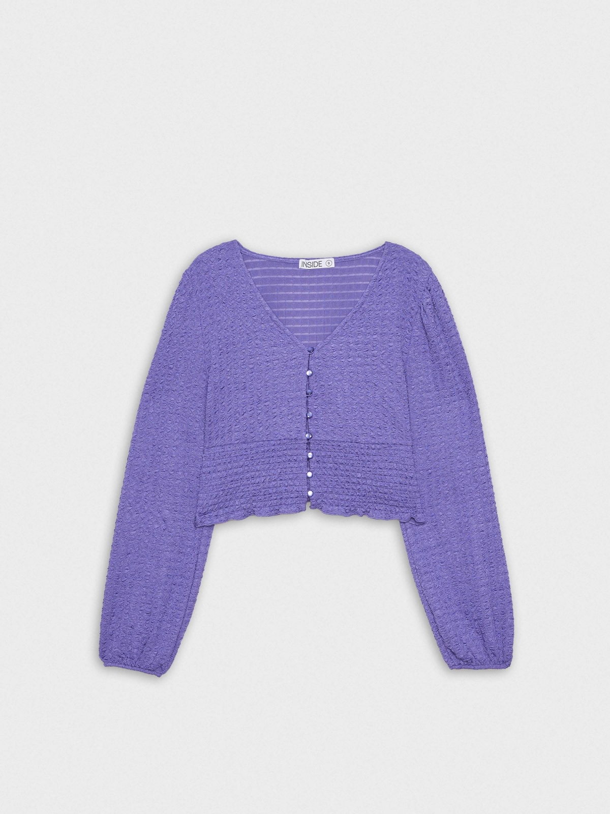  Camiseta crop botones con gomas morado