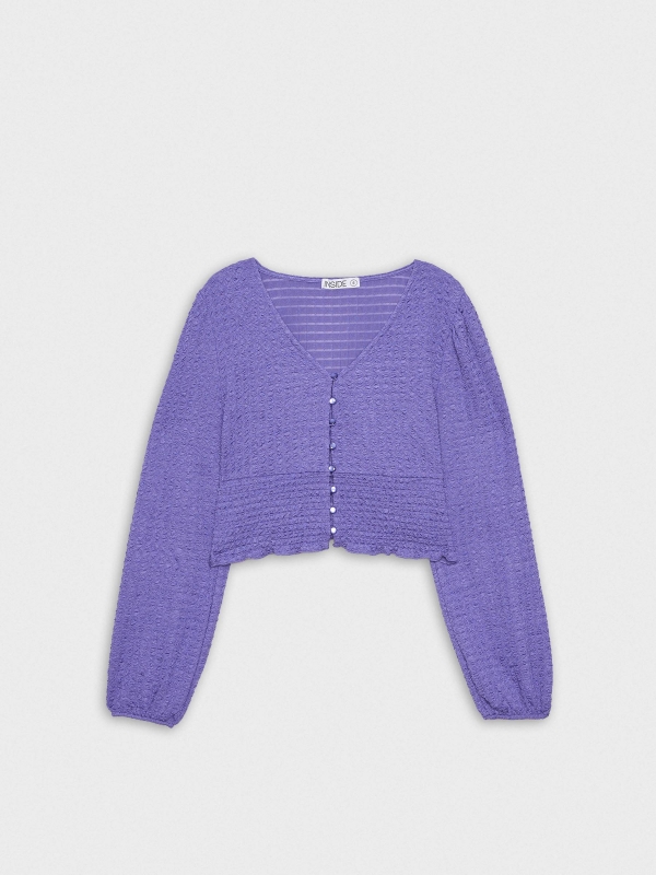  Camiseta crop botones con gomas morado