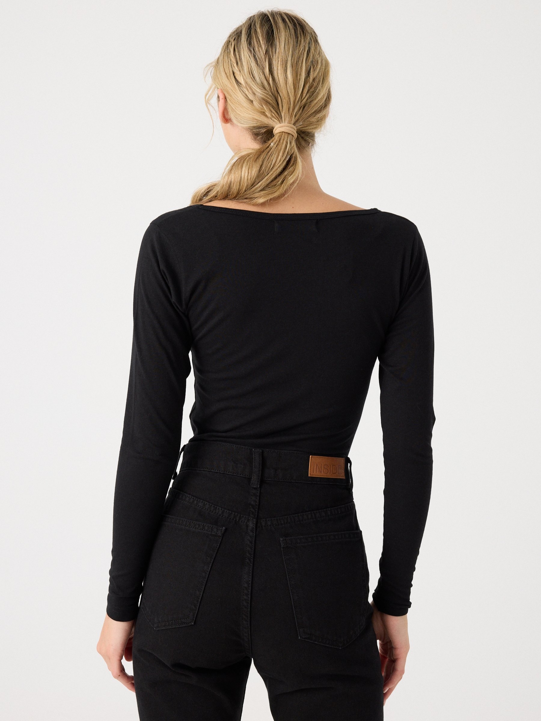 Esoteric print long sleeve t-shirt black middle front view