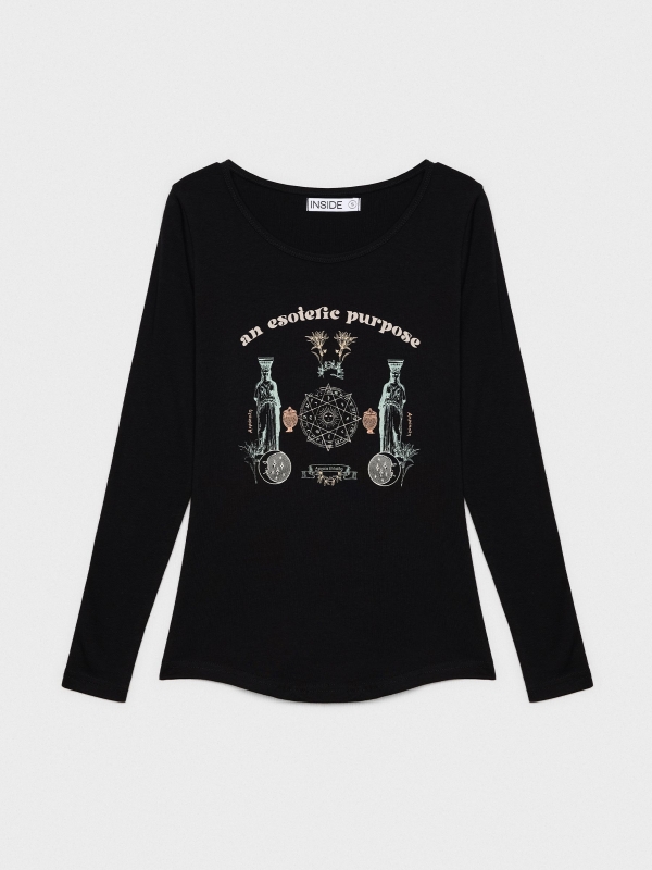  Esoteric print long sleeve t-shirt black