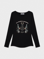 %Pto% Esoteric print long sleeve t-shirt black