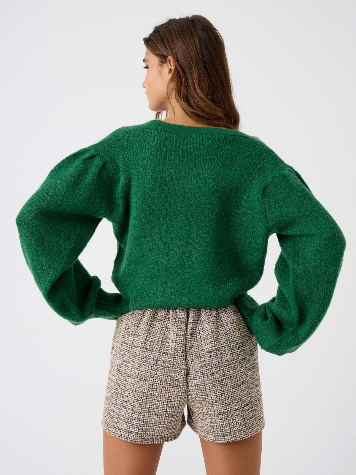 Tweed shorts with pockets multicolor middle back view