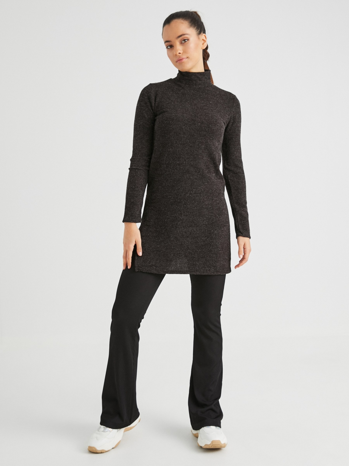Long slit jumper black