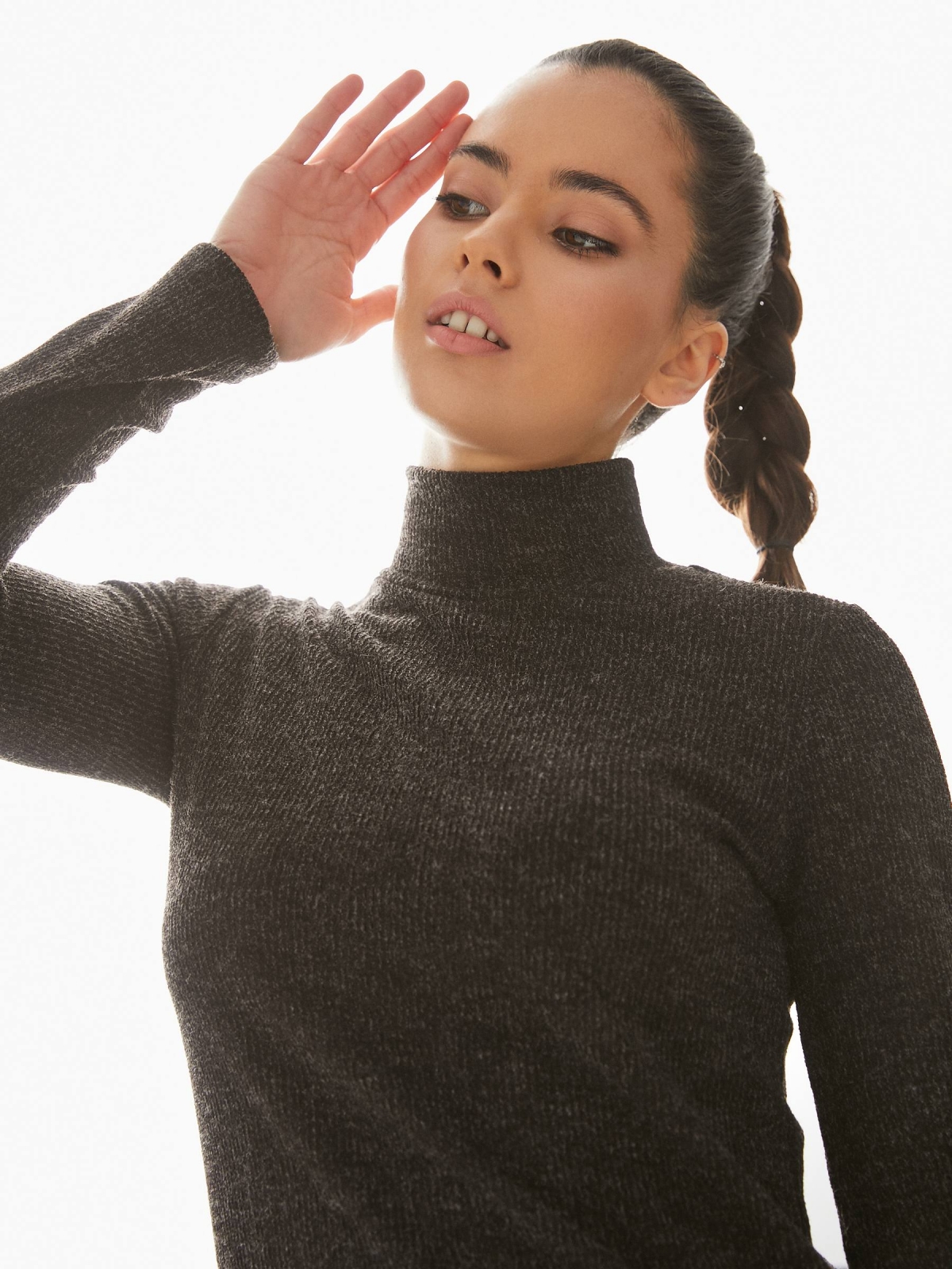 Long slit jumper black