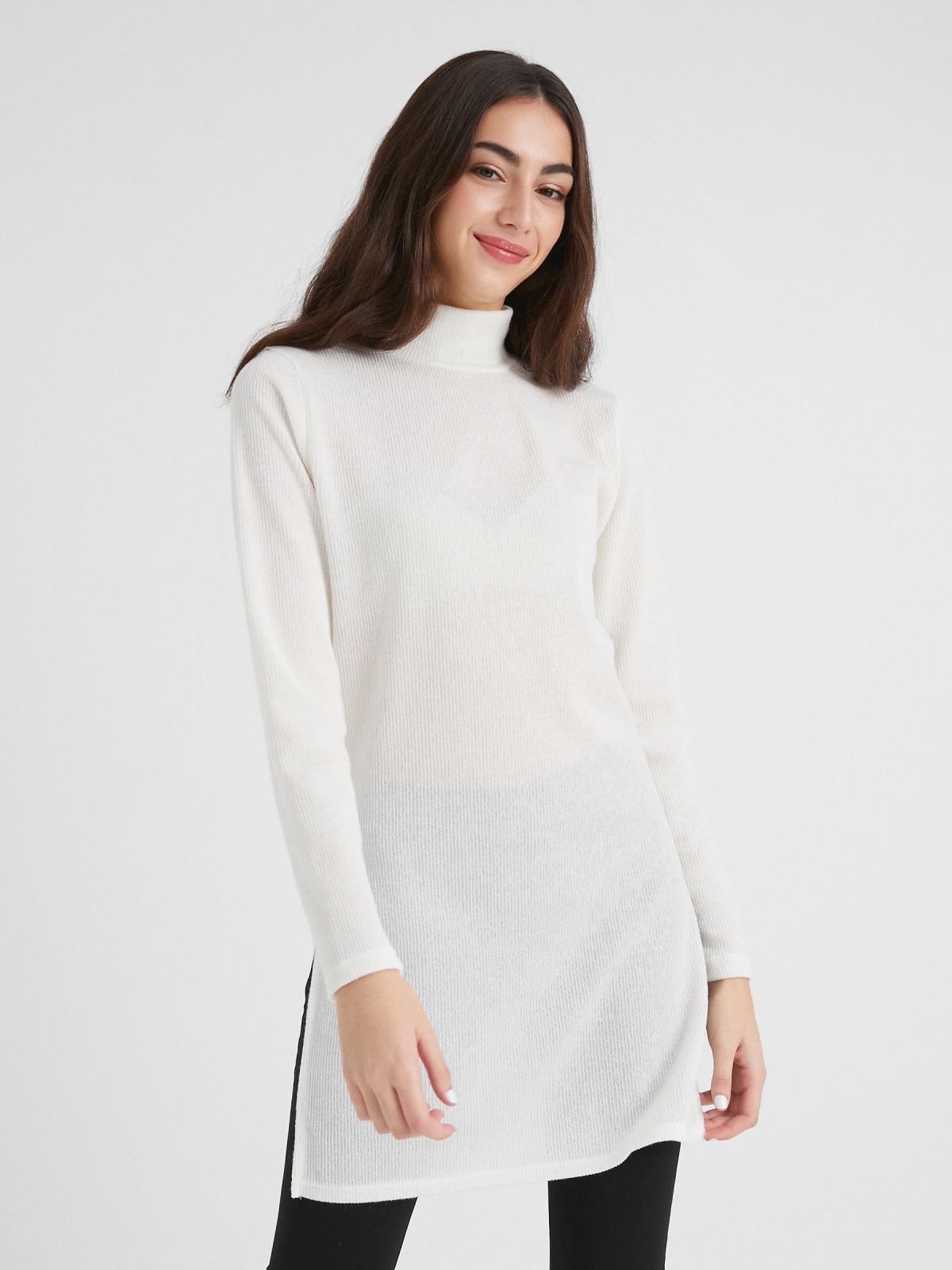 Long slit jumper off white