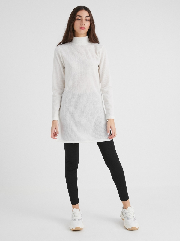 Long slit jumper off white