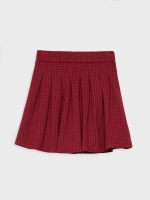 %Pto% Houndstooth flared skirt garnet