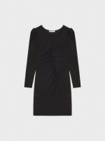 %Pto% Short gathered dress black