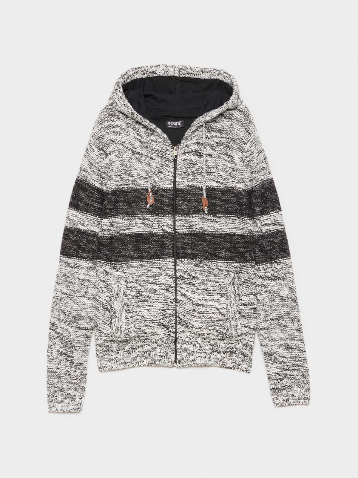  Knitted jacket with zipper grey