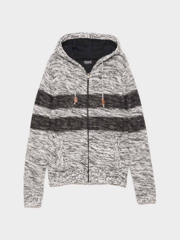  Knitted jacket with zipper grey