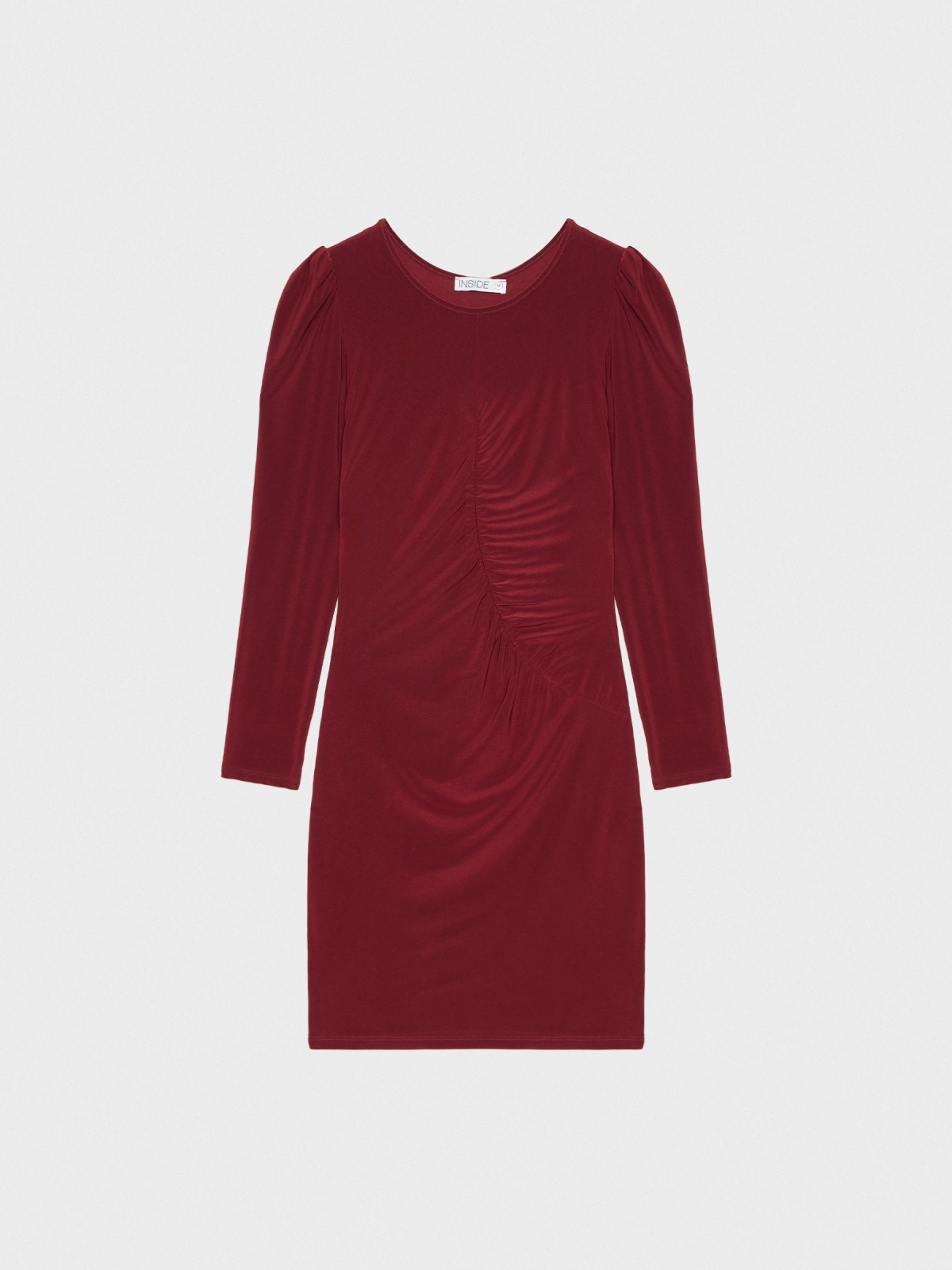 %Pto% Short gathered dress garnet