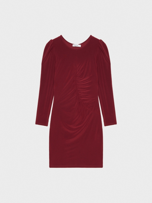  Short gathered dress garnet