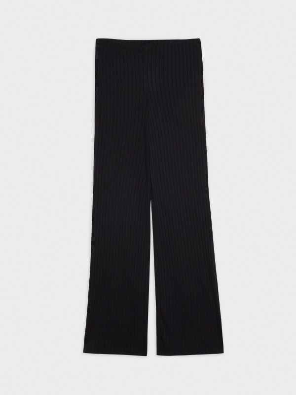  Fluid black ribbed pants black