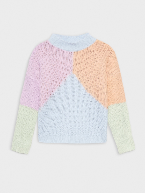  Camisola de gola rulê de cor de saltos pêssego
