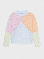 %Pto% Camisola de gola rulê de cor de saltos pêssego