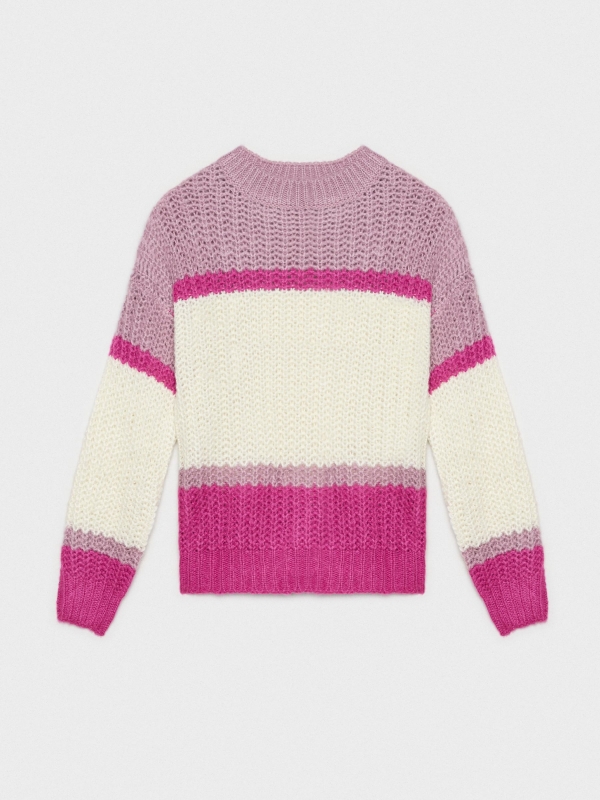  Jersey punto grueso rayas fucsia