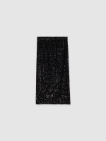 %Pto% Sequin midi skirt black front view