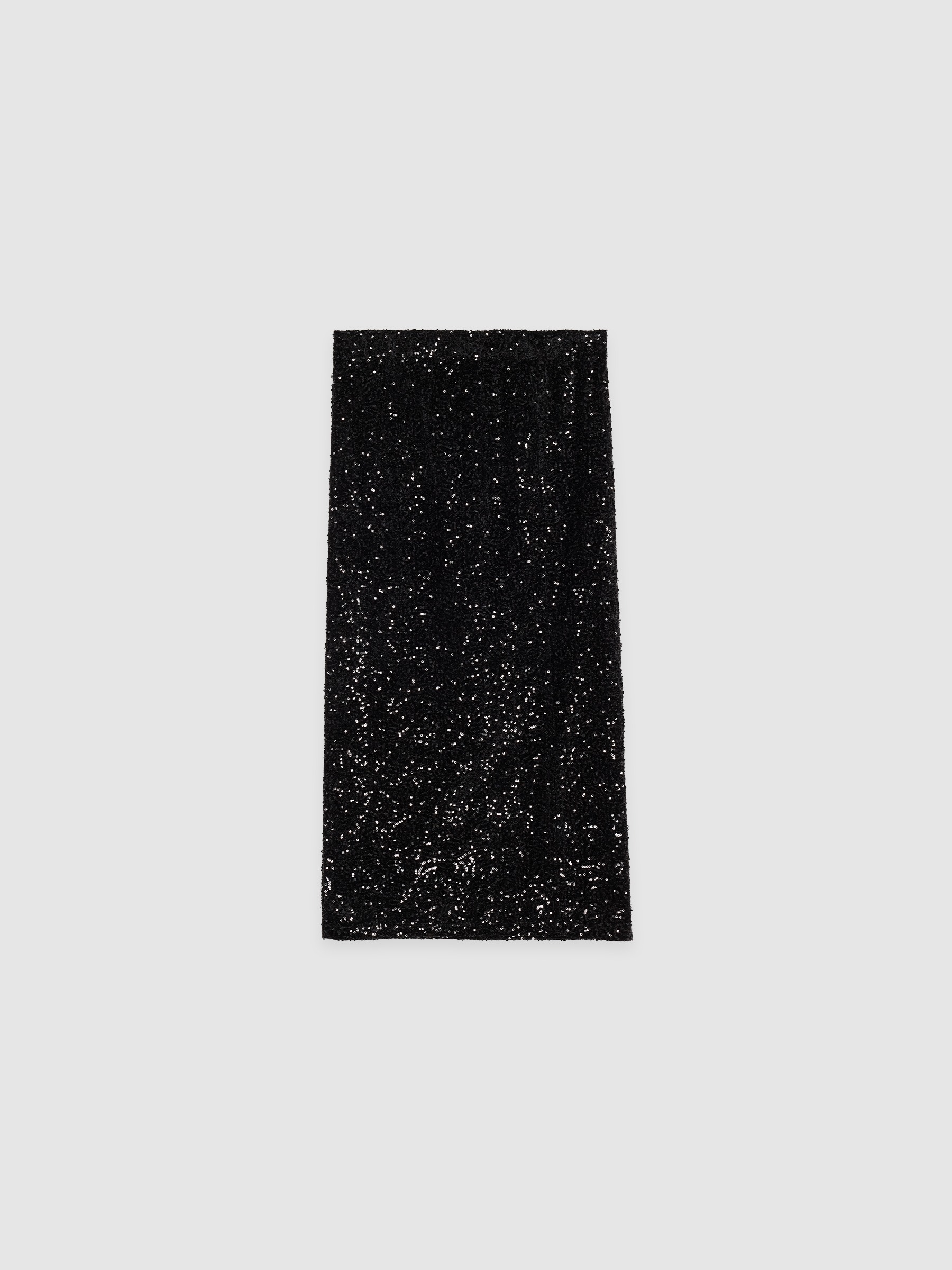 Sequin midi skirt black middle front view