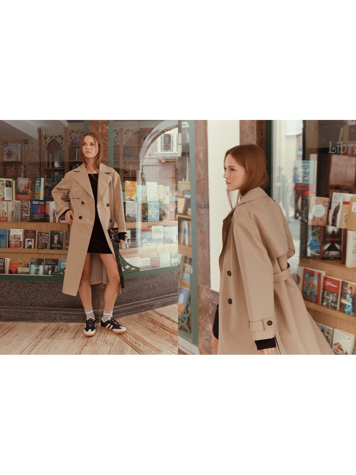 %NewExtra% Long trench coat sand
