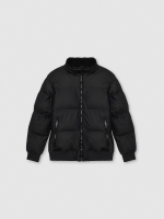 %Pto% Nylon jacket with zipper black front view