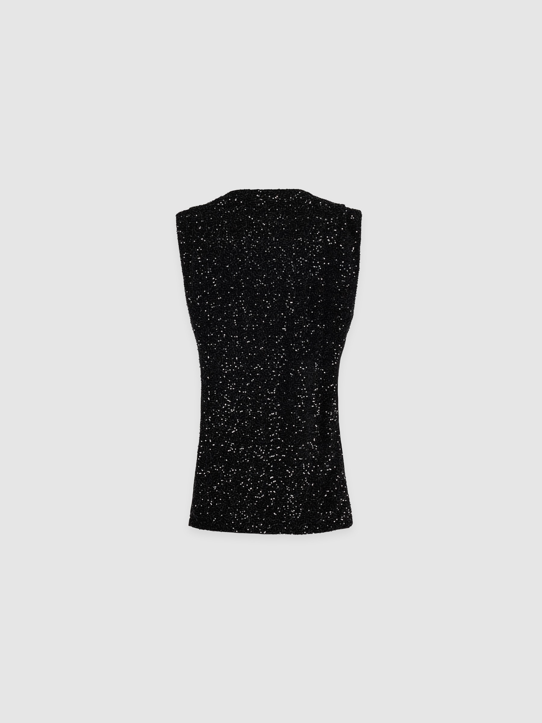 Mini sequin dress with a mock neck black middle front view