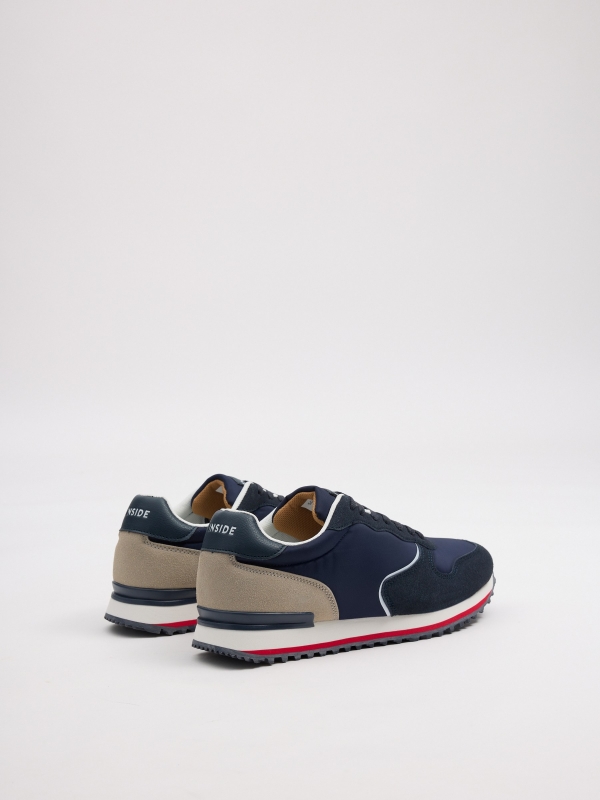Nylon running sports navy 45º back view
