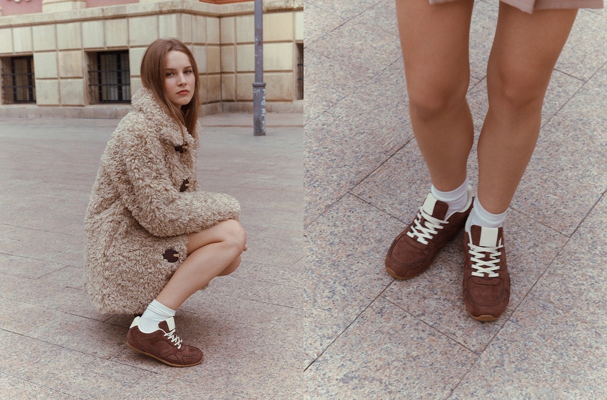 Brown casual sports shoe dark brown