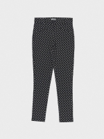 %Pto% Pantalón elástico estampado lunares negro vista frontal