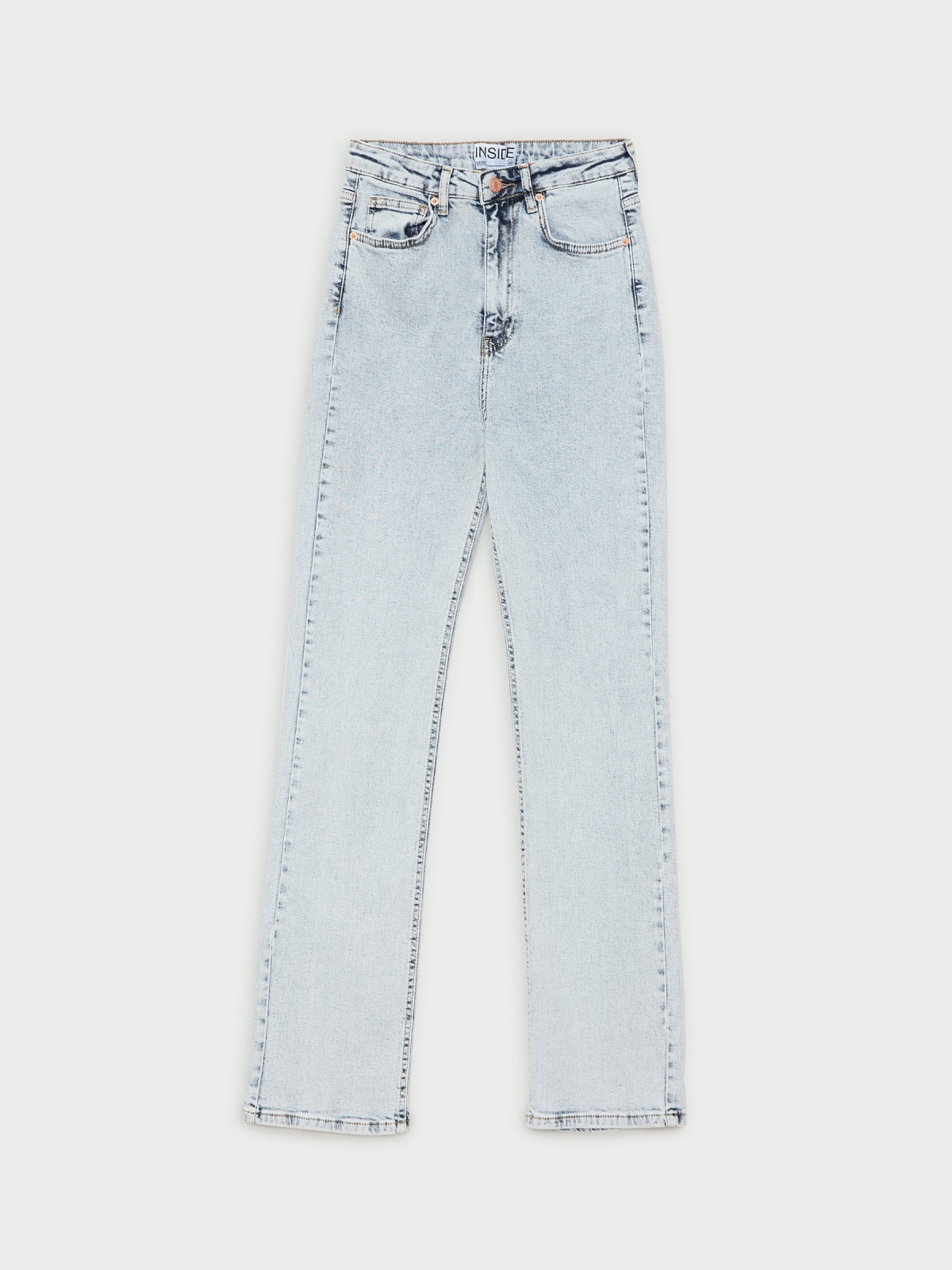 %Pto% Straight slim bleached jeans blue/white