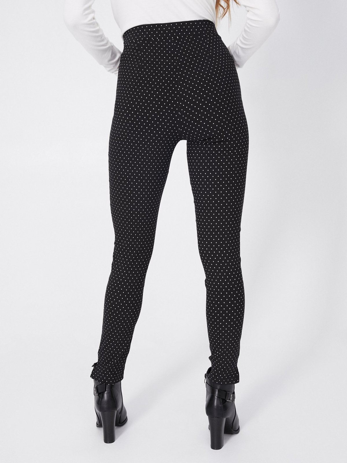 Stretch trousers with zip black