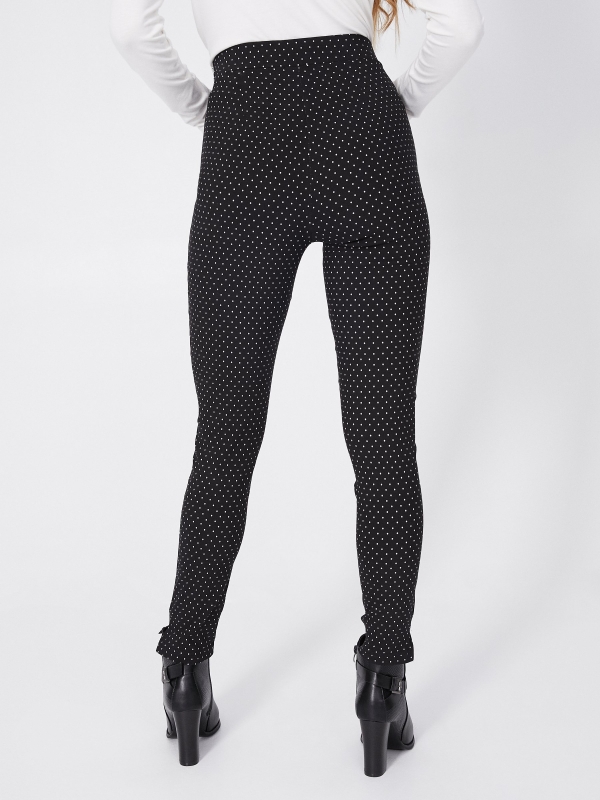 Stretch trousers with zip black