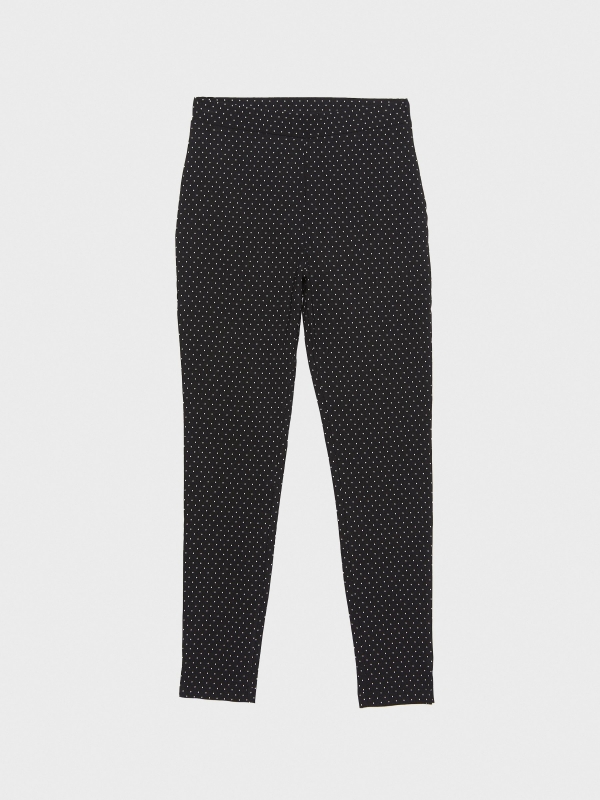 Stretch trousers with zip black