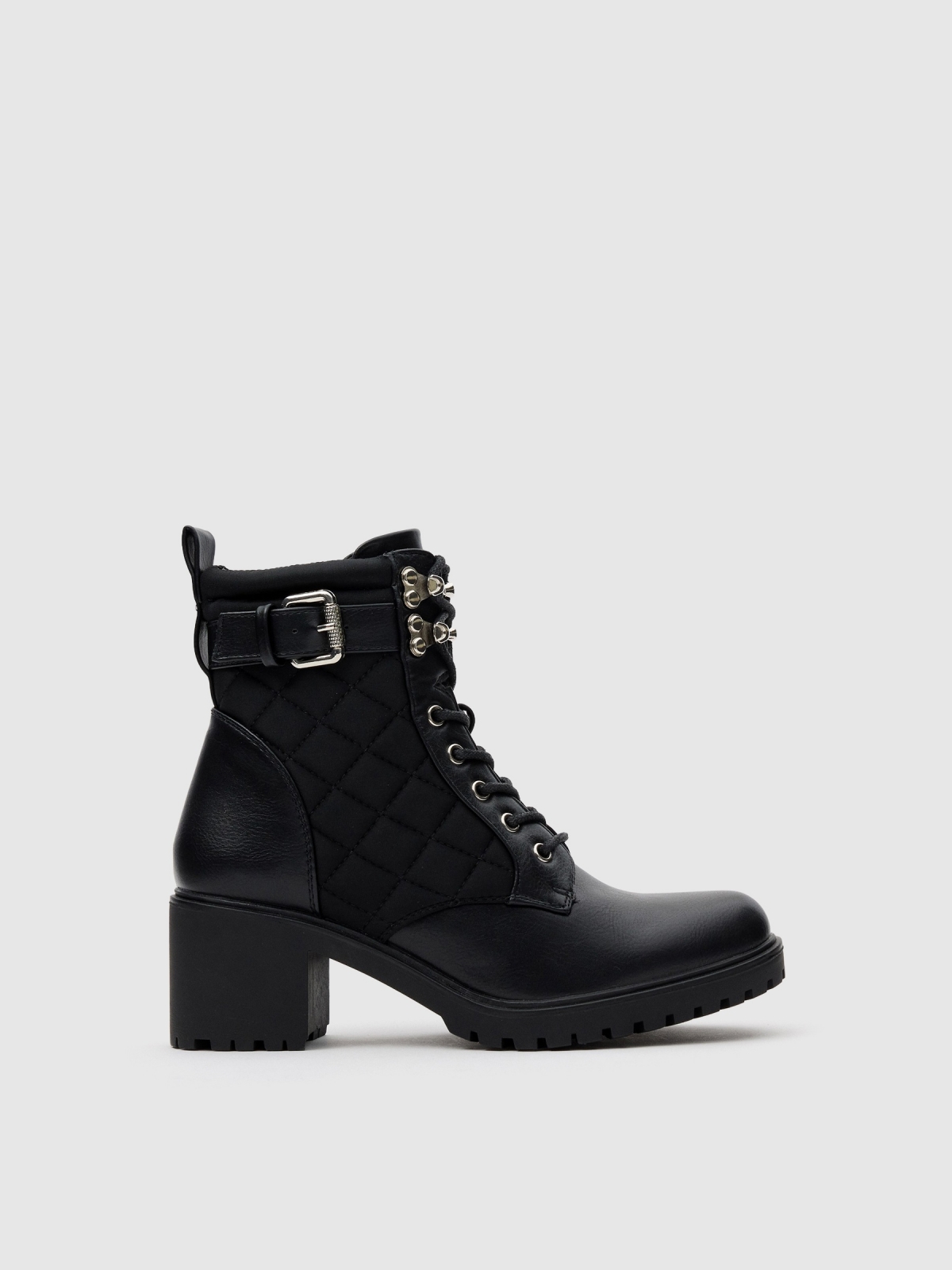 Nylon ankle boots with buckle