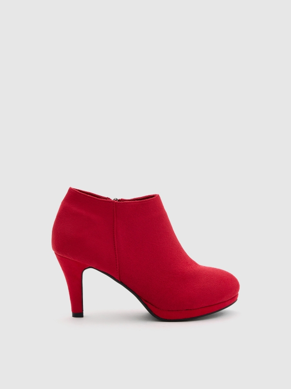 Zapatos tacón fino de ante rojo rojo