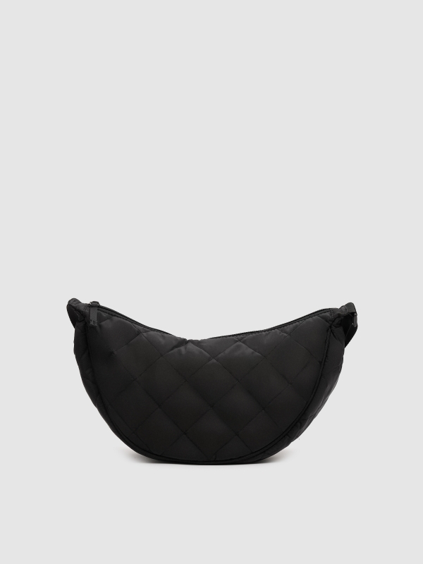 Bolso nylon acolchado negro vista general frontal