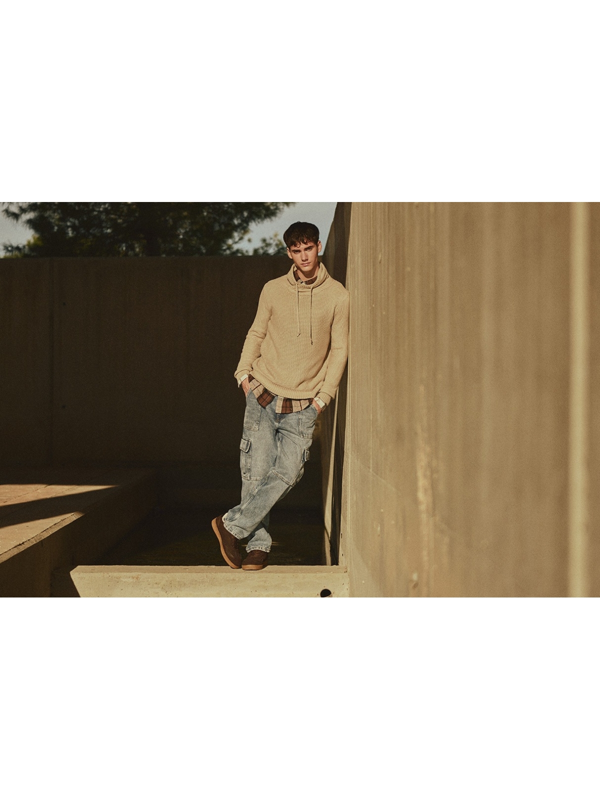 %NewExtra% Camisa de franela de cuadros marrón