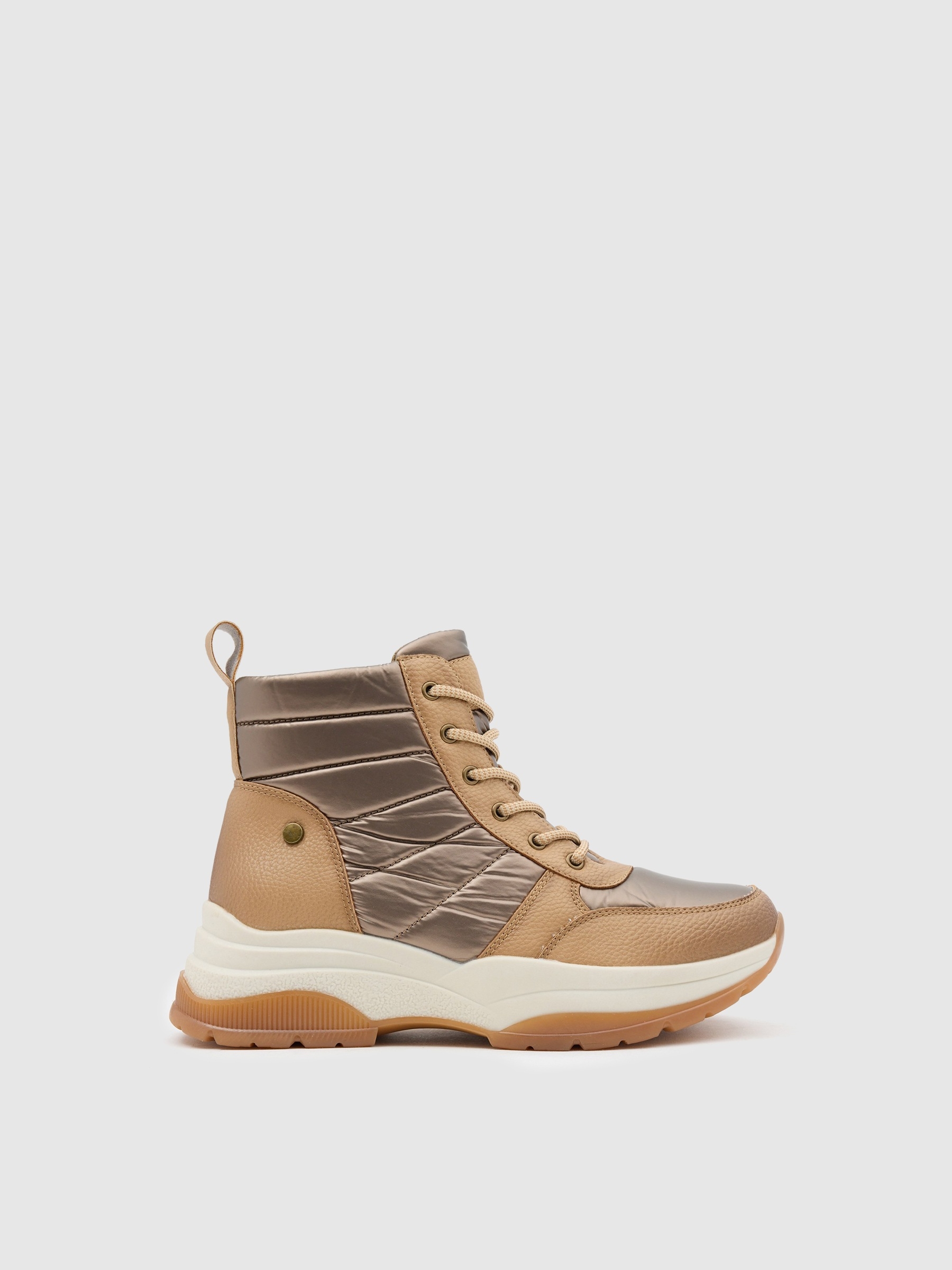 Nylon platform sports boot beige