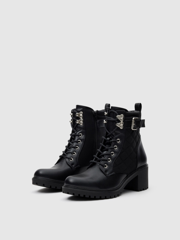 Botins de nylon com fivela vista frontal 45º