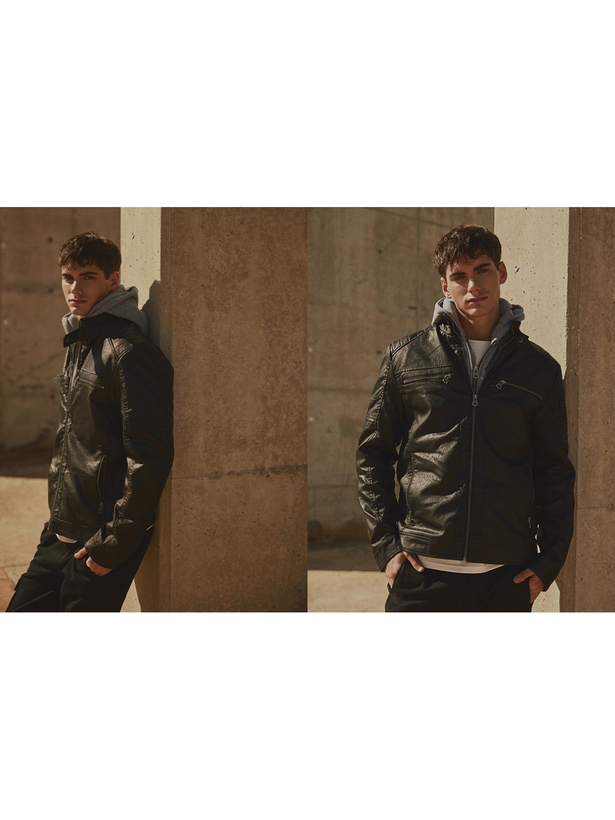 %NewExtra% Cazadora biker polipiel negro