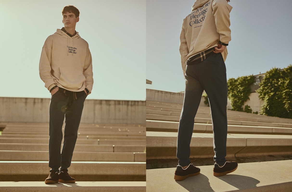 Navy fleece sports jogger navy front view