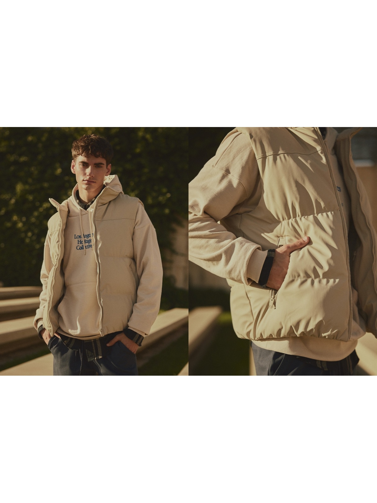 %NewExtra% Beige padded nylon vest raw