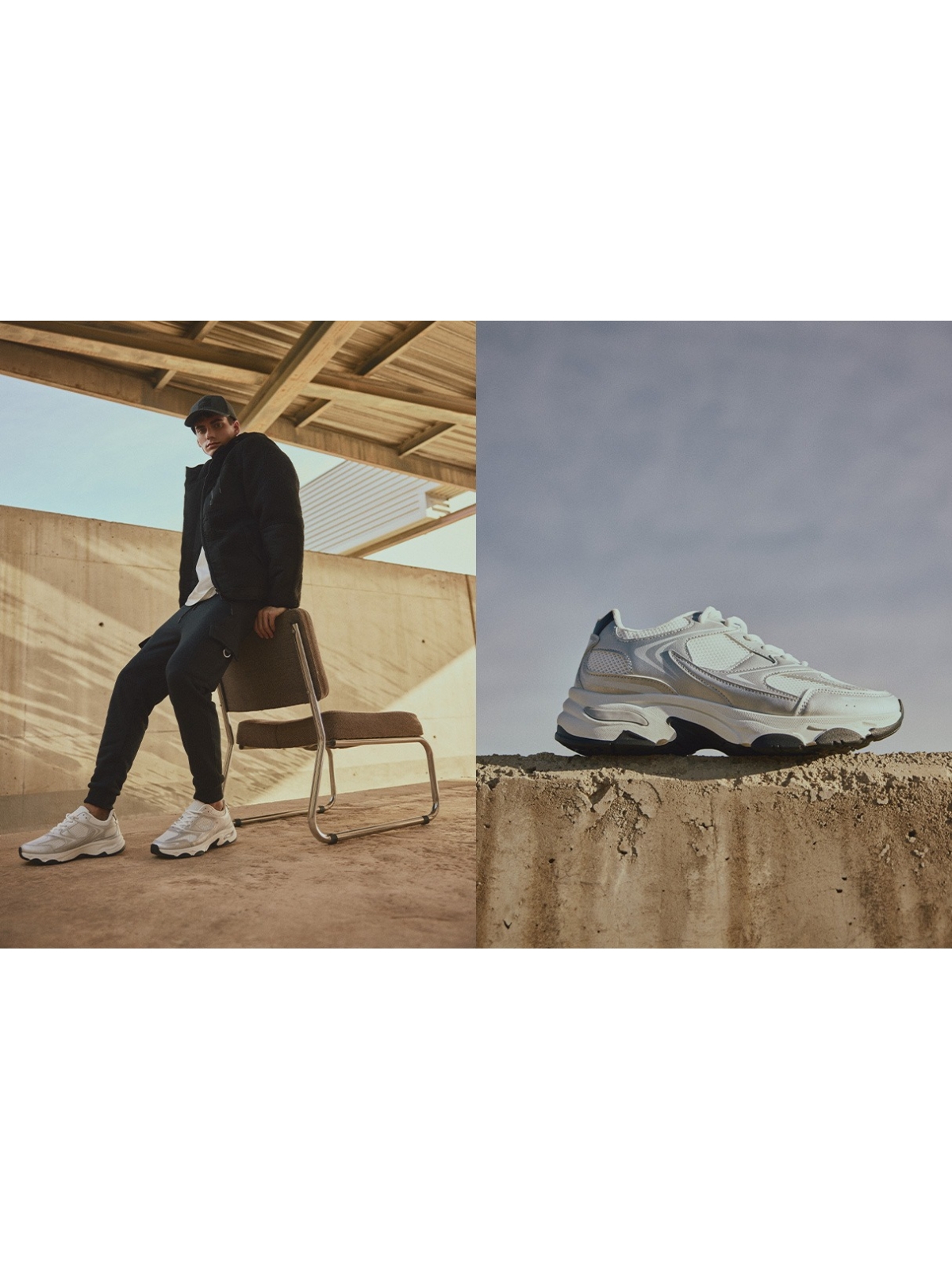 %NewExtra% Zapatilla running combinada metalizada blanco