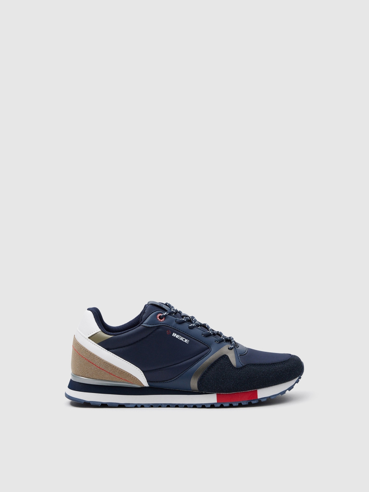 Sapatilhas casuais de nylon combinados azul marinho