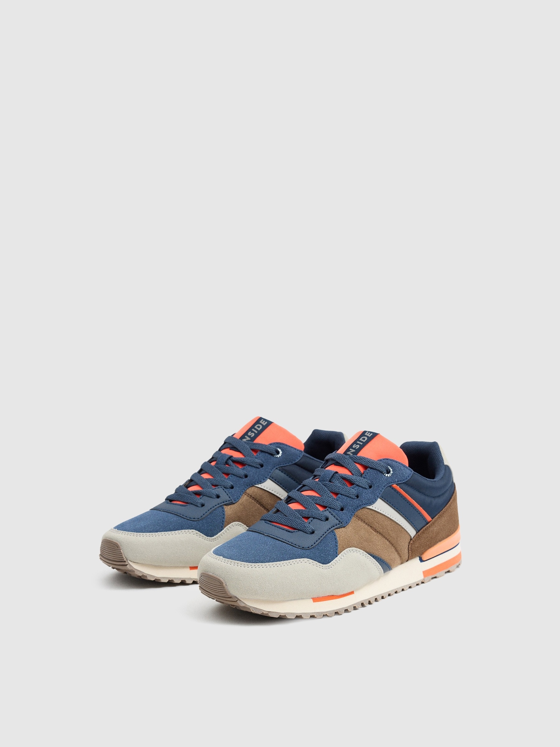 Casual sneaker with pieces navy