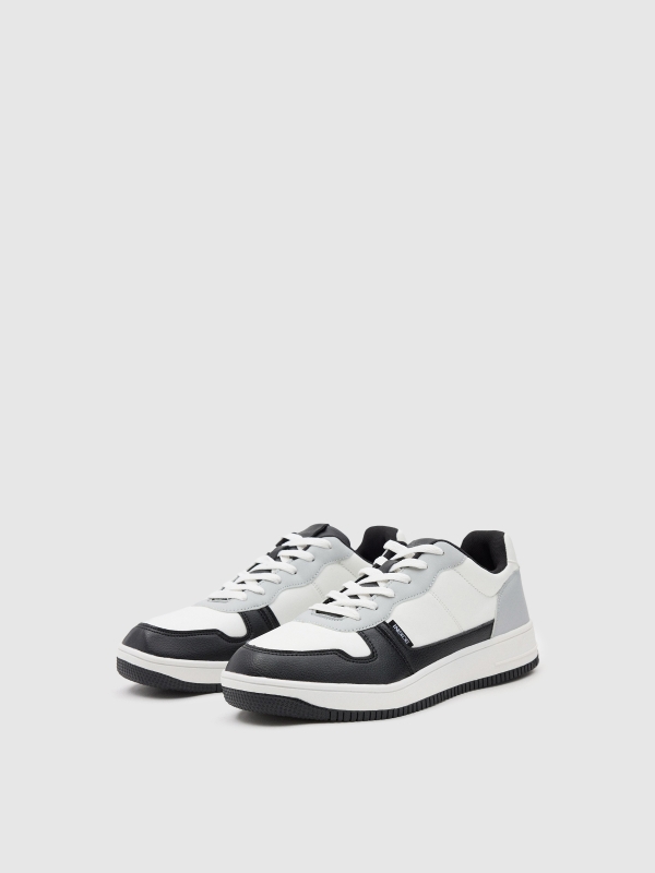 Casual leatherette sneaker 45º front view