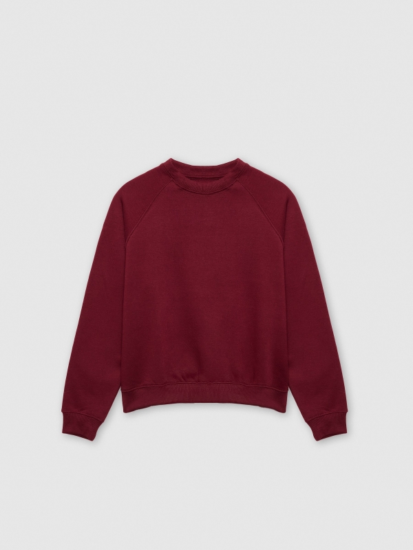  Sudadera cuello redondo granate vista frontal