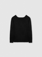 %Pto% Camisola com gola de barco em mármore preto vista frontal