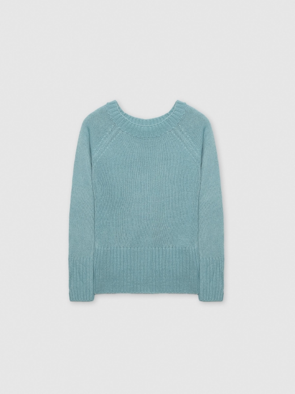  Marbled boat sweater turquoise front view