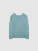 %Pto% Marbled boat sweater turquoise front view