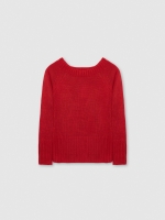 %Pto% Camisola com gola de barco em mármore vermelho vista frontal